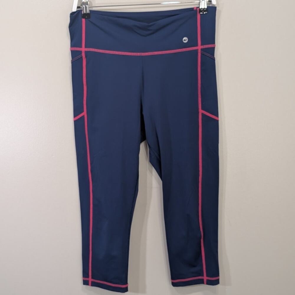 Vineyard Vines Leggings Navy Pink Contrast Pockets Preppy Athleisure Size M